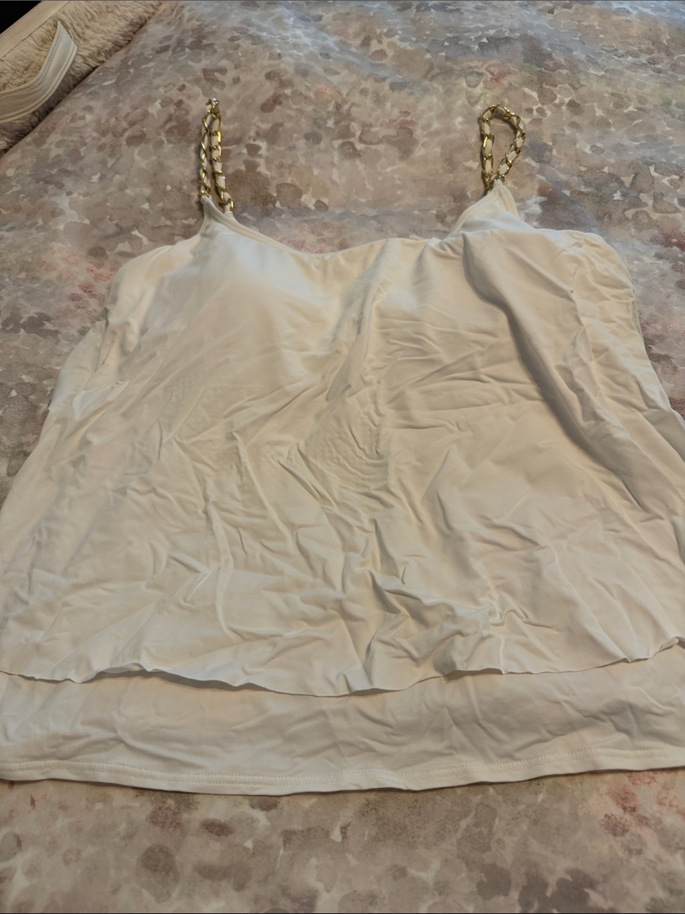 White Chain-Strap Cami Top